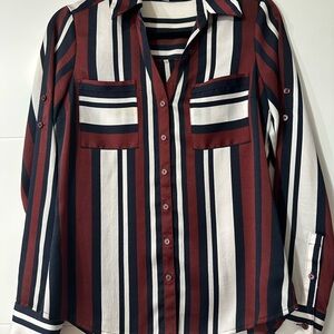 Express Multicolor Striped Button Down Shirt